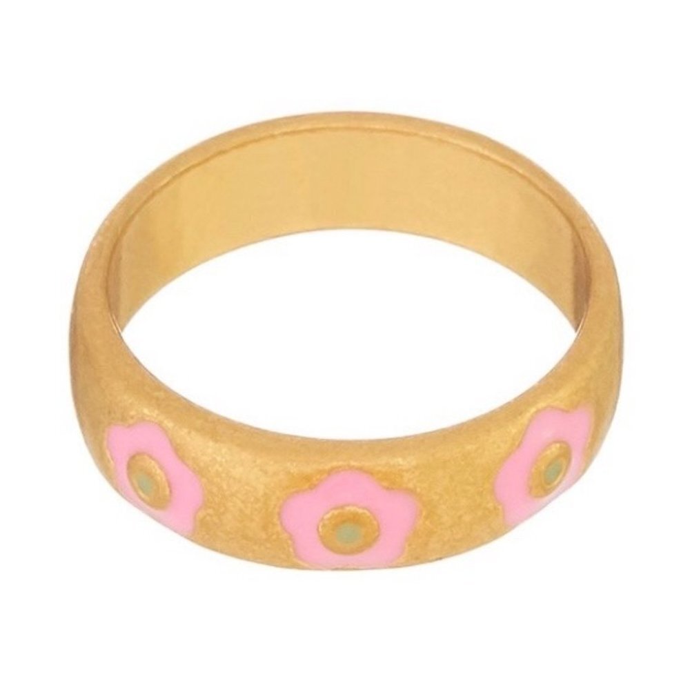 Audrey Pink Flower Ring